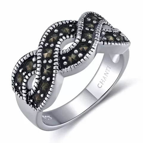 krystall ring i sølv