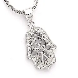 fatimas hånd anheng i sølv