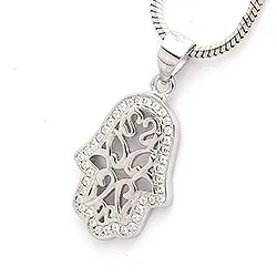 fatimas hånd anheng i sølv