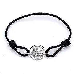 Vannmannen stjernetegnet armbånd i lær med anheng i sølv