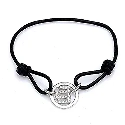 jomfruen armbånd i lær med anheng i sølv