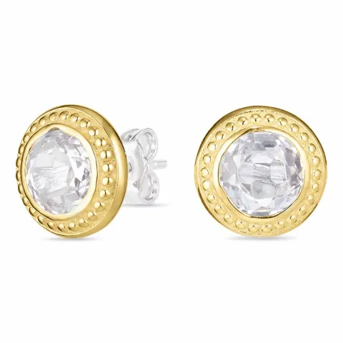 Runde ørestikker i forgylt sølv