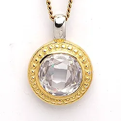 Rundt anheng i forgylt sølv