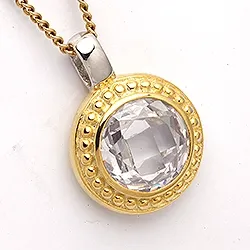 Rundt anheng i forgylt sølv