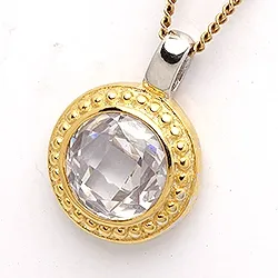 Rundt anheng i forgylt sølv