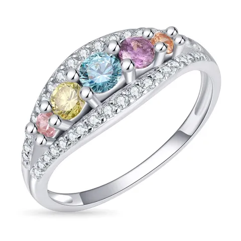multifarget zirkon ring i sølv