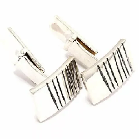 Firkantet mansjettknapper i sølv