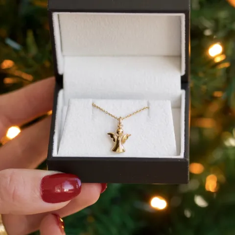 engel anheng i forgylt sølv