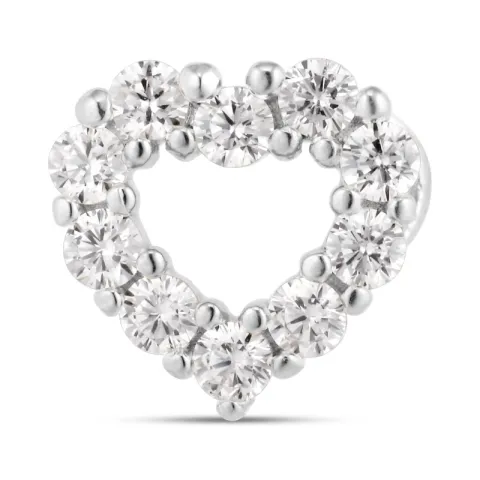 hjerte zirkon anheng i sølv