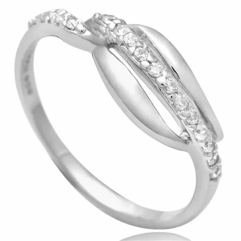 Elegant hvit zirkon ring i sølv