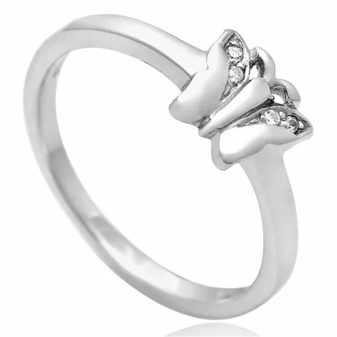 Elegant sommerfugl ring i sølv