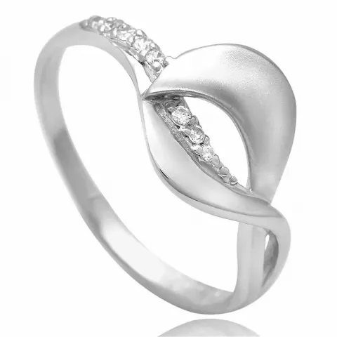 Elegant zirkon sølv ring i sølv