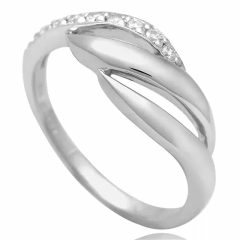 Elegant hvit zirkon ring i sølv