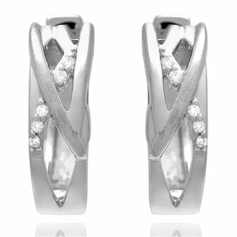 16,5 mm zirkon creol i sølv