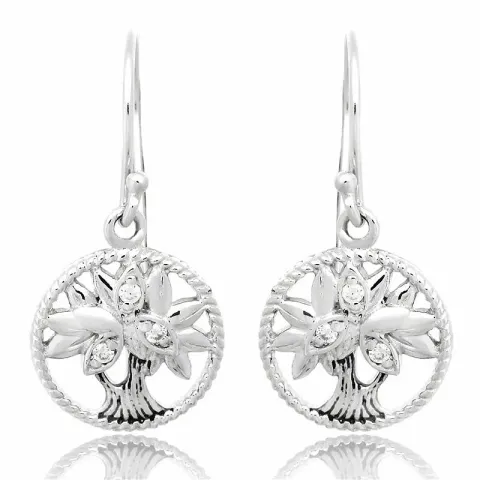 12 mm livets tre zirkon øredobber i sølv