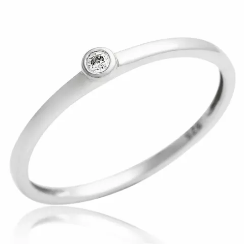 Elegant zirkon ring i sølv