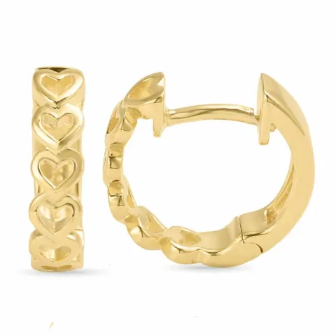 14 mm hjerte creol i forgylt sølv