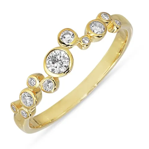 hvit zirkon ring i forgylt sølv - Bubbly Sparkle