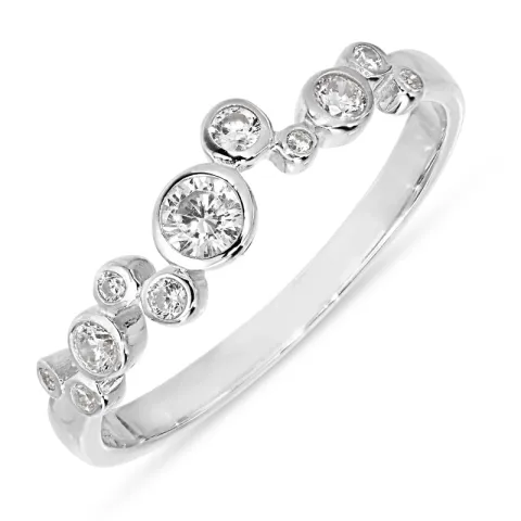 hvit zirkon ring i sølv - Bubbly Sparkle