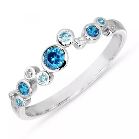 blå zirkon ring i sølv