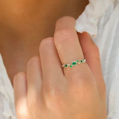 grønn zirkon ring i sølv