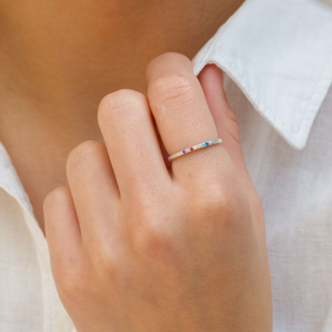 multifarget zirkon ring i sølv