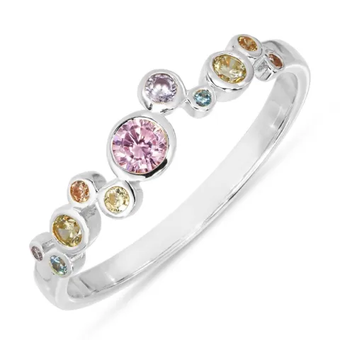 rosa zirkon ring i sølv - Bubbly Twist