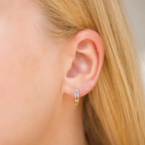 multifargede zirkon creol i forgylt sølv