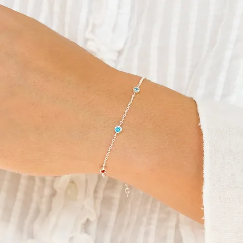 multifarget zirkon armbånd i sølv