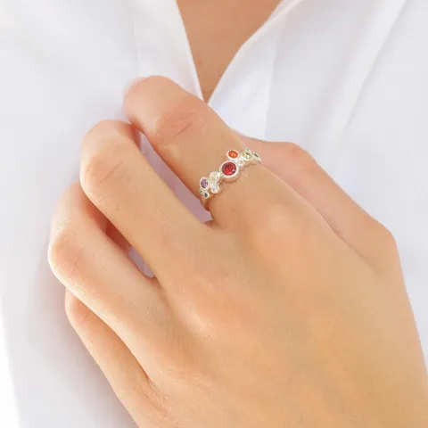 multifarget zirkon ring i sølv - Bubbly Twist