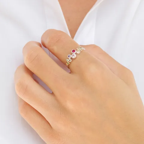 multifarget zirkon ring i sølv - Bubbly Twist