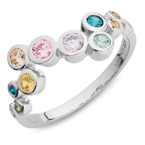 multifarget zirkon ring i sølv - Bubbly Twist