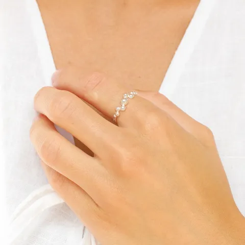 kule ring i sølv - Bubbly Pure