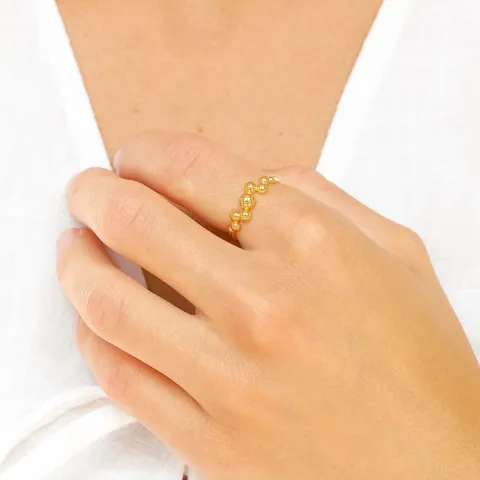 kule ring i forgylt sølv - Bubbly Pure