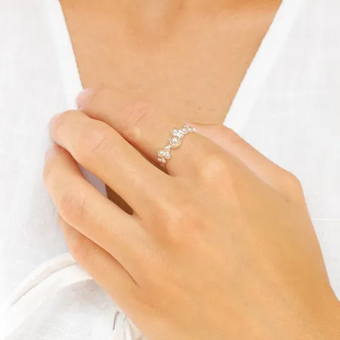 kule ring i sølv - Bubbly Pure