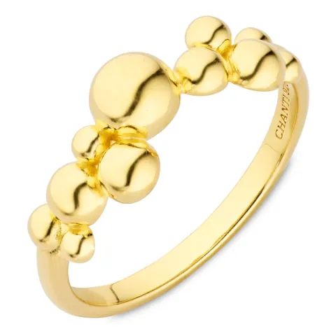 kule ring i forgylt sølv - Bubbly Pure