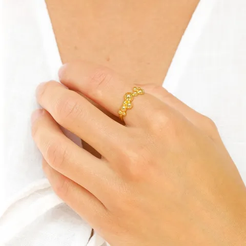 kule ring i forgylt sølv - Bubbly Pure