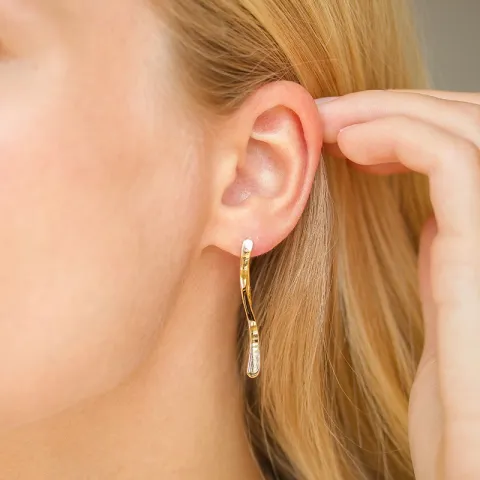 øredobber i forgylt sølv