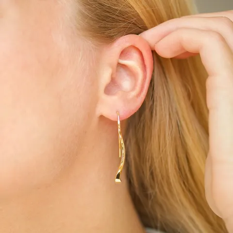 øredobber i forgylt sølv