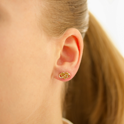 hjerte infinity øredobber i forgylt sølv - Amoré