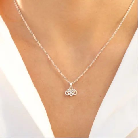 hjerte infinity anheng i forgylt sølv - Amoré