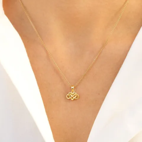 hjerte infinity anheng i forgylt sølv - Amoré