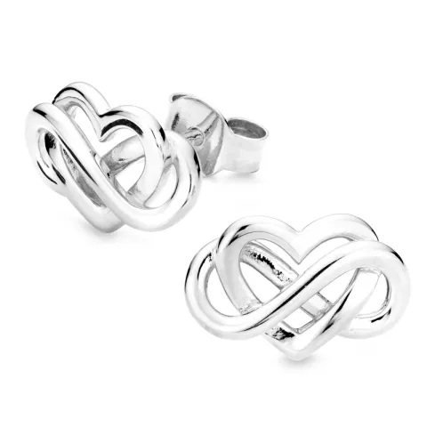 hjerte infinity øredobber i sølv - Amoré