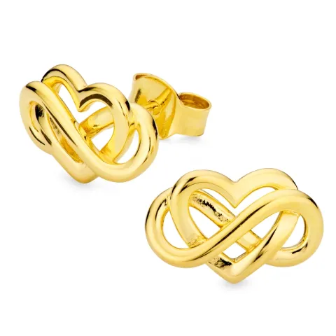 hjerte infinity øredobber i forgylt sølv - Amoré