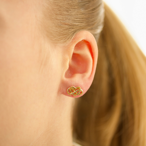 hjerte infinity øredobber i forgylt sølv - Amoré