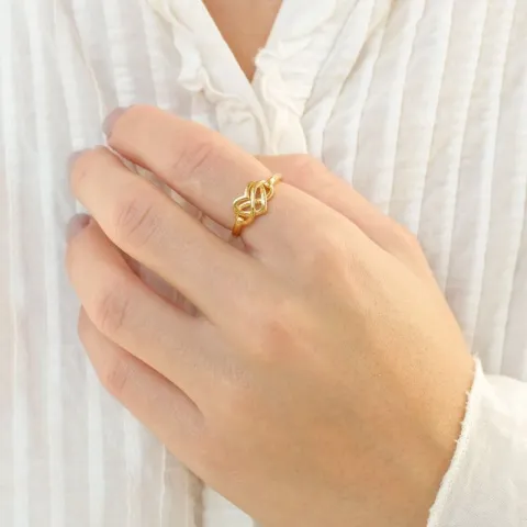 infinity ring i forgylt sølv - Amoré