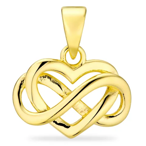hjerte infinity anheng i forgylt sølv - Amoré