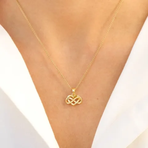 hjerte infinity anheng i forgylt sølv - Amoré