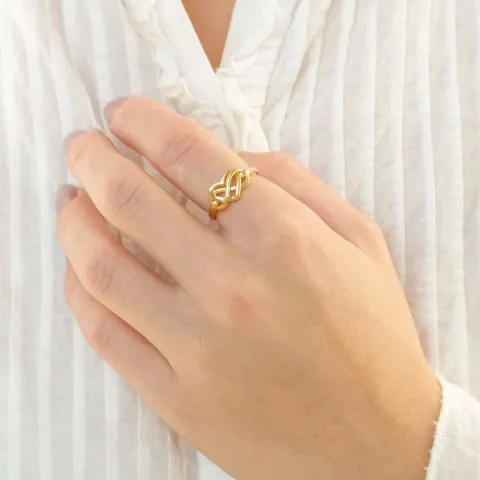 infinity ring i forgylt sølv - Amoré