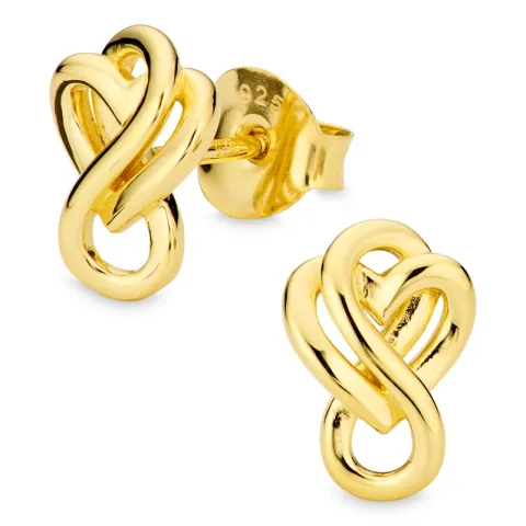 hjerte infinity øredobber i forgylt sølv - Amoré